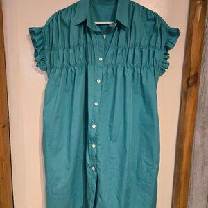 Green button down dress